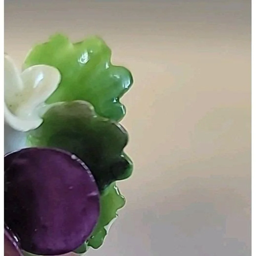 Vintage Cara Bone China Staffordshire Fine‎ Flower Brooch England Pin Statement